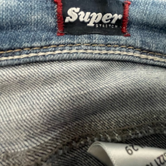 Silver distressed boyfriend denim jeans women super stretch 26 boho casual ankle - Picture 5 of 8